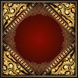 وکتور کادر و حاشیه گلدار طلایی و زمینه قهوه ای